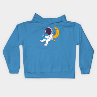 The astronaut collection reading on the moon one star Kids Hoodie